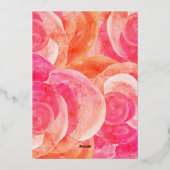 Invitation En Aluminium Rose, Coral Rose, Turquoise Photo Anniversaire (Verso)