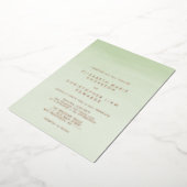 Invitation En Aluminium Rose d'aquarelle Sage Green Ombre Mariage d'or (Rotation)