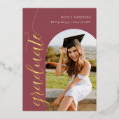 Invitation En Aluminium Rose de script moderne Pink Graduation Arch Photo (Recto)