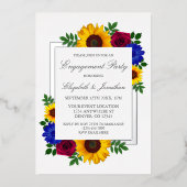 Invitation En Aluminium Rose de tournesol Floral (Recto)