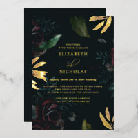 Rose de velours foncé bordeaux | Mariage d'hiver d