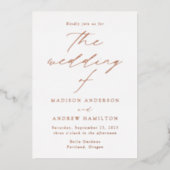 Invitation En Aluminium Rose d'élégance moderne Mariage de photos Gold (Recto)