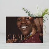 Invitation En Aluminium ROSE diplômé - photo 2023 (Debout devant)