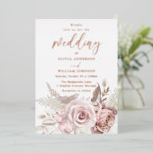 Invitation En Aluminium Rose Divin moderne Gold Blush All Seasons Mariage (Debout devant)