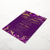 Invitation En Aluminium Rose d'or violet Mis Quince Quinceanera (Rotation)