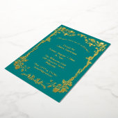 Invitation En Aluminium Rose dorée verte et or Art nouveau (Rotation)