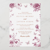 Invitation En Aluminium Rose Dusty enchanté et Mariage Rose Gold (Recto)