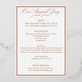 Invitation En Aluminium Rose, Elégant Mariage blanc, Rose Gold Full (Verso)