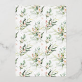 Invitation En Aluminium Rose et verdure Élégant Mariage Or (Verso)