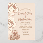 Invitation En Aluminium Rose Floral Boho Blush Pink Gold Mariage (Recto)