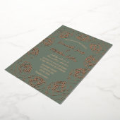 Invitation En Aluminium Rose Floral Boho Sage Green Gold Foil Mariage (Rotation)