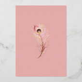 Invitation En Aluminium Rose Floral Indien Peacock Mariage Rose or (Verso)