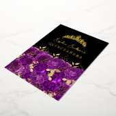 Invitation En Aluminium Rose Floral violet or Quinceanera (Rotation)