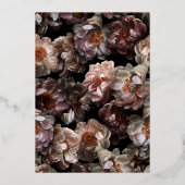 Invitation En Aluminium Rose foncé Moody Botanique Mariage or (Verso)