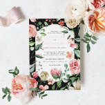 Invitation En Aluminium Rose foncé | Romantic Spring Florals Mariage<br><div class="desc">Un mariage à l'ambiance fleurie est tout ce dont vous avez besoin pour passer une journée agréable et lumineuse ! Un doux rougissement associé à de jolis pastels sur un arrière - plan sombre et humide crée un merveilleux équilibre de chaleur et de cool pour tout événement. Que ce soit...</div>
