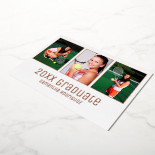 Invitation En Aluminium Rose Gold 2025 Graduate 3 Photo Graduation Party