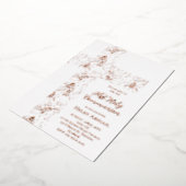 Invitation En Aluminium rose gold angels pattern cross First Communion (Rotation)