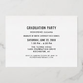 Invitation En Aluminium Rose Gold Brossé Script Photo Graduation Party (Verso)