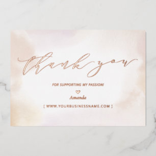 Invitation En Aluminium Rose Gold Business Logo Merci Paquet Insertion