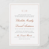 Invitation En Aluminium Rose Gold Classic Élégance Script Monogramme Maria (Recto)