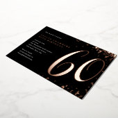 Invitation En Aluminium Rose Gold Confetti 60e anniversaire (Rotation)