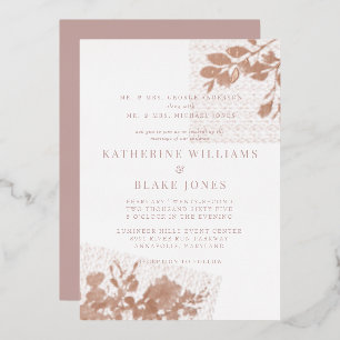 Invitation En Aluminium Rose Gold Deux Parents Rose Poussiéreux Mariage