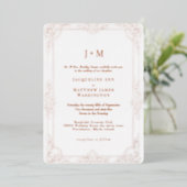 Invitation En Aluminium Rose Gold Élégance Vintage Simplement (Debout devant)