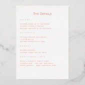 Invitation En Aluminium Rose Gold et Blush Cocktail Bachelorette Week-end (Verso)