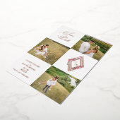 Invitation En Aluminium Rose Gold Fancy Modern Collage 3 Photos Wedding (Rotation)