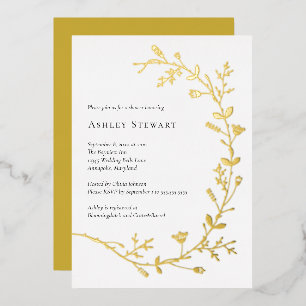 Invitation En Aluminium Rose Gold Feuille de Vigne Défilante Mariage
