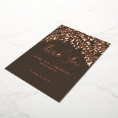 Invitation En Aluminium Rose Gold Feuille Mariage Merci Chocolat Brown (Rotation)