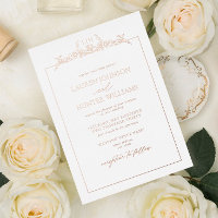 Rose Gold Floral Border Monogram Mariage
