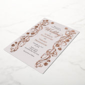 Invitation En Aluminium Rose Gold Floral Fairytale Mariage (Rotation)