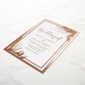 Invitation En Aluminium Rose Gold Foil Bohemian Boho Feuille Mariage (Rotation)