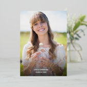 Invitation En Aluminium Rose Gold Foil Calligraphie Photo Graduation Party (Debout devant)