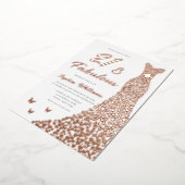 Invitation En Aluminium Rose Gold Foil Gown 21e fête d'anniversaire (Rotation)