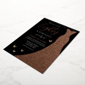 Invitation En Aluminium Rose Gold Foil Gown 80e fête d'anniversaire (Rotation)