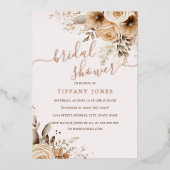 Invitation En Aluminium ROSE GOLD FOIL Mariage Bohème Floral   (Recto)