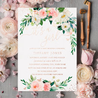 ROSE GOLD FOIL Pink Floral Baby shower