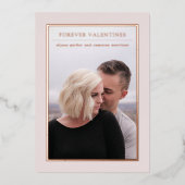 Invitation En Aluminium Rose Gold Forever Valentines Photo Enregistrer la  (Recto)