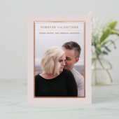 Invitation En Aluminium Rose Gold Forever Valentines Photo Enregistrer la  (Debout devant)
