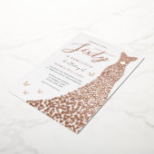 Invitation En Aluminium Rose Gold Heart Gown 60e Anniversaire de fête Real (Rotation)
