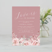 Invitation En Aluminium Rose Gold Love est dans Bloom Blush Fête des marié (Debout devant)