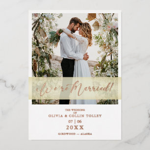 Invitation En Aluminium Rose Gold Mariage Just Mariés Lettre Manuscrite