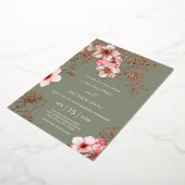 Invitation En Aluminium Rose Gold  Pink Cherry Blossom Wedding (Rotation)