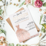Invitation En Aluminium Rose Gold Real Foil Sweet 16 Seize Parties scintil<br><div class="desc">Cette conception peut être personnalisée dans la zone fournie en modifiant la photo et/ou le texte. Vous pouvez également le customiser en cliquant sur Personnaliser ce Modèle, puis en choisissant l'option cliquer pour customiser et supprimer ou modifier la couleur de l'arrière - plan, ajouter du texte, modifier la couleur ou...</div>