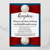 Invitation En Aluminium Rose Gold_Red_Blue_Pearl Ribbon_Ceremony/Réception (Verso)