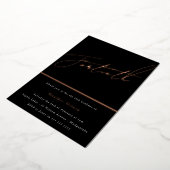 Invitation En Aluminium Rose Gold Script 40e fête d'anniversaire (Rotation)