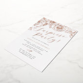 Invitation En Aluminium Rose Gold Script Floral Surprise Party (Rotation)
