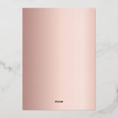 Invitation En Aluminium Rose gold script modern Sweet 16 (Verso)
